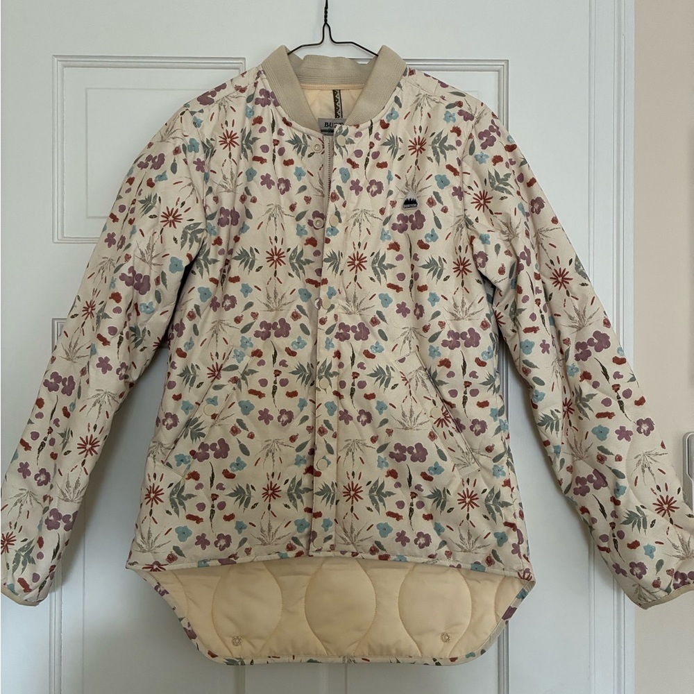 Burton Floral Bomber Jacket - Cream and Purple